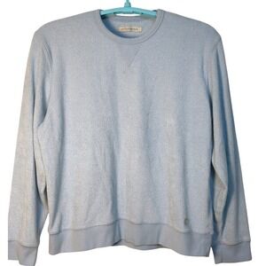 Outerknown Sweatshirt Organic Cotton Blend‎ Terry Crew Neck Pullover Blue LG